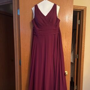 Azazie Deep Red Maxi Dress